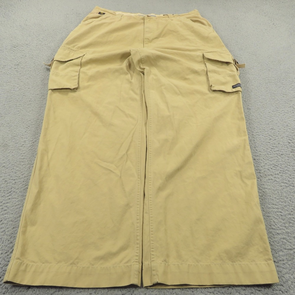 Nautica Mens 36 Baggy Cargo Pants Y2K Skater Grunge Military Beige Wide Leg